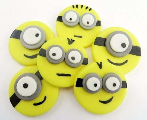 Minions Kuchendeko Cupcake Topper aus Zucker – Handgemacht