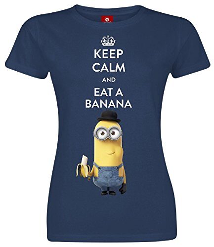 Minions Keep Calm And Eat A Banana Girl-Shirt navy