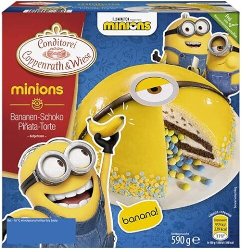 Minions Bananen-Schoko-Piñata-Torte, 590g (Tiefgefroren)