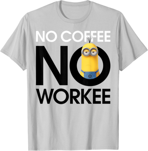 Minions Portrait T-Shirt, kein Kaffee, keine Arbeit