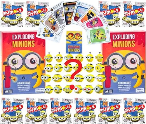 Toptoys2u Minions Kartenspiel & MyMoji Sammelfigur Geschenksets